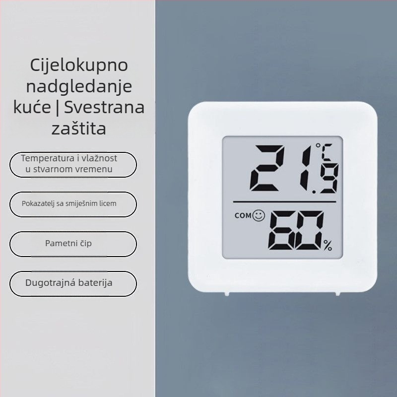 Unutarnji digitalni termometar i higrometar, na zid, suho/mokro dvostruko mjerenje, za kućnu upotrebu i bebama - Model: Direktna opskrba od proizvođača za prekograničnu prodaju