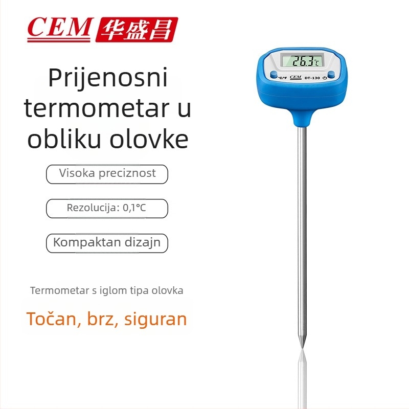 CEM DT-131 Senzor temperature tla i tekućine – Ugradni termometar za hranu, kućna upotreba