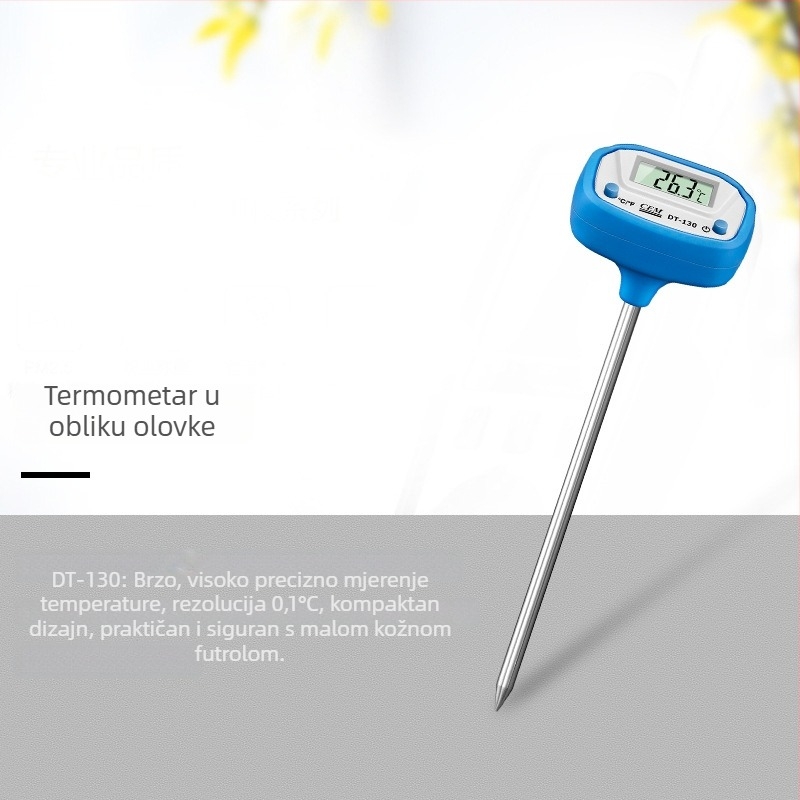 CEM DT-131 Senzor temperature tla i tekućine – Ugradni termometar za hranu, kućna upotreba