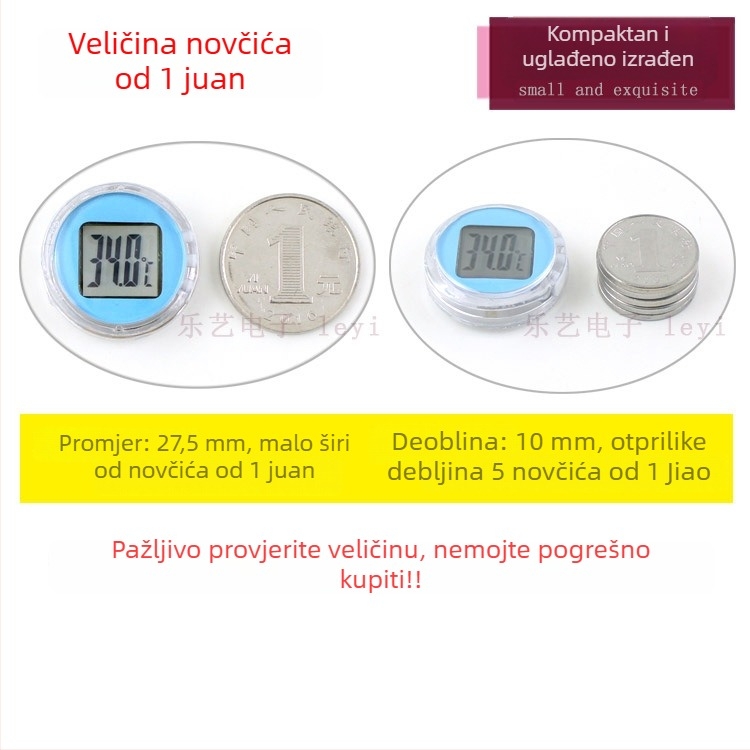 Digitalni mjerač temperature i vlage – ABS plast + mehanizam – aksijalni tip