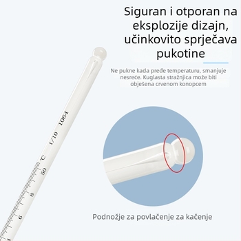 Visoko precizan termometar s živom 0.1 za industrijsko laboratorij, staklena štapna verzija