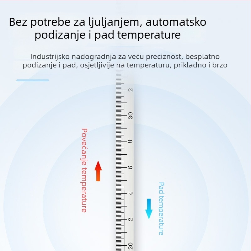 Visoko precizan termometar s živom 0.1 za industrijsko laboratorij, staklena štapna verzija