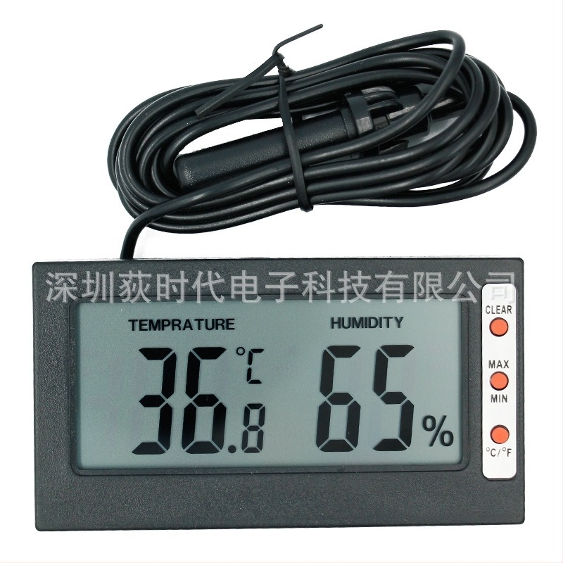 Mini LCD digitalni termometar i higrometar sa senzorom za temperaturu i vlaga zraka; kompaktni digitalni zaslon; napajanje s 2x1,5V baterija; prikladno za akvarij, terarij, vinsku ormarić, ormarić za cigarete i hladnjak