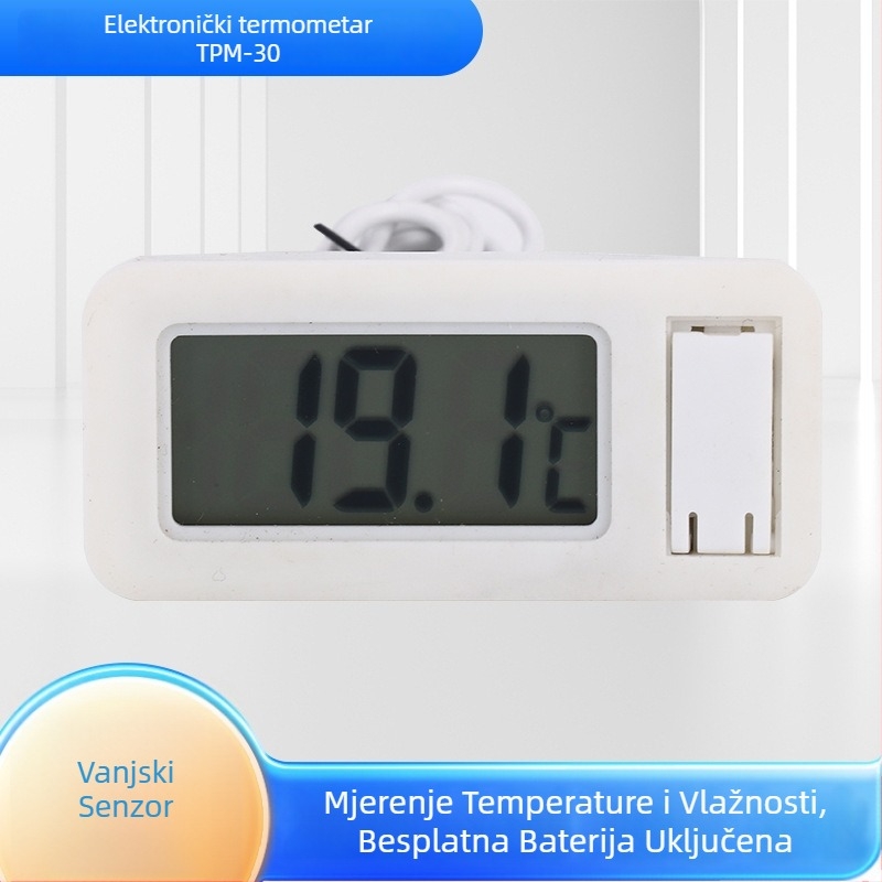TPM-30 digitalni termometar s vanjskim senzorom — LCD zaslon, točnost ±1.0