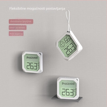 Unutarnji mini digitalni mjerač temperature i vlage s prikazom suho/mokro, zidni higrometar