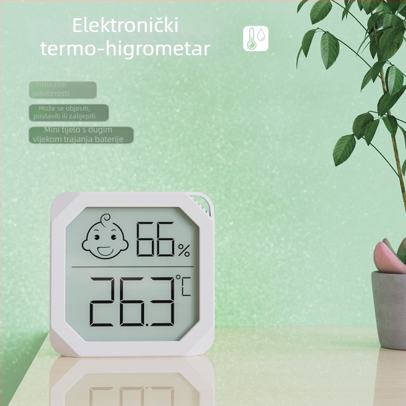 Unutarnji mini digitalni mjerač temperature i vlage s prikazom suho/mokro, zidni higrometar