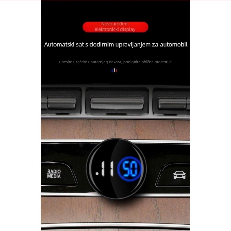 Automobilski sat s podesivim kutem prikaza i mjeračem temperature vode; Materijal: Drugo; Podrijetlo: Drugo; Marka: Drugo