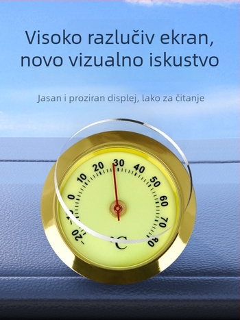 Mini termometar i higrometar za automobil, mehanički, model WS22, s osvijetljenim zaslonom