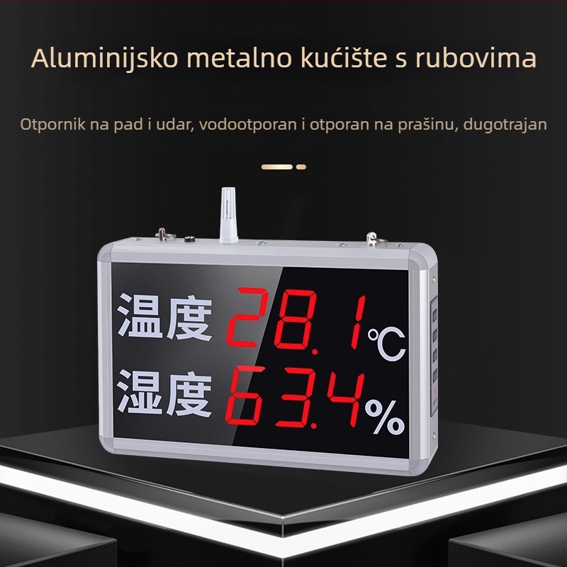 Digitalni mjerač temperature i vlage za unutarnju upotrebu, zidni, model CX913, raspon temperature -40 do +80°C, točnost vlage 0–100%