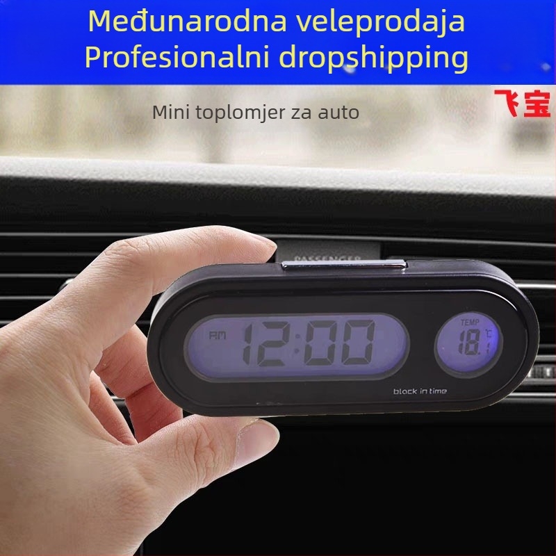Town Head automobilski digitalni mjerač temperature i vlage sa svjetlećim zaslonom, aksijalni dizajn K02