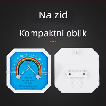 Okto-gonalni zidni termometar i higrometar - model CJM-A111a, raspon temperature -10 do 40°C, raspon vlažnosti 0-100% RH, točnost temperature ±0,1°C, točnost vlage ±0,1% RH