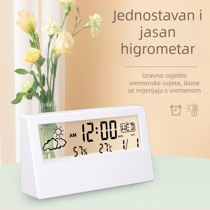 Unutarnji digitalni termometar i higrometar, precizan elektronički mjerač temperature i vlage, viseći dizajn