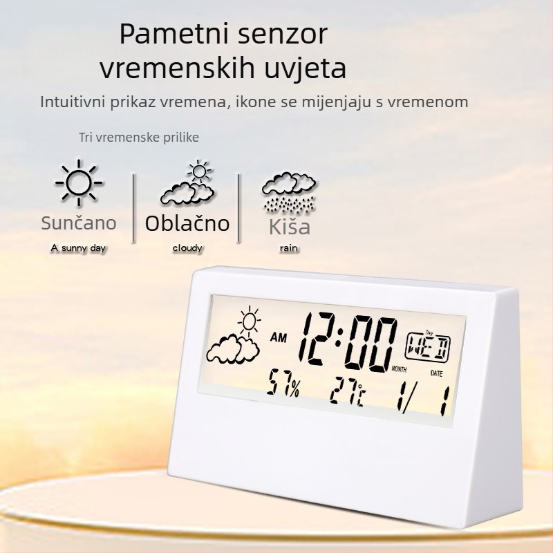 Unutarnji digitalni termometar i higrometar, precizan elektronički mjerač temperature i vlage, viseći dizajn