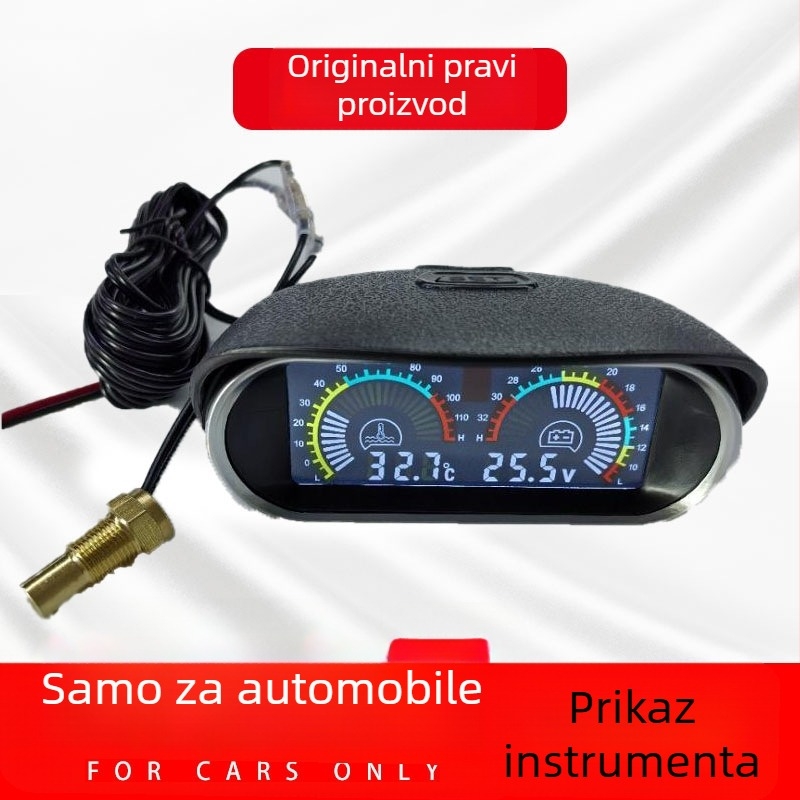 Univerzalni automobil LCD zaslon za mjerenje temperature vode i napona, zaslon visoke rezolucije s troportnim mjeračem temperature vode