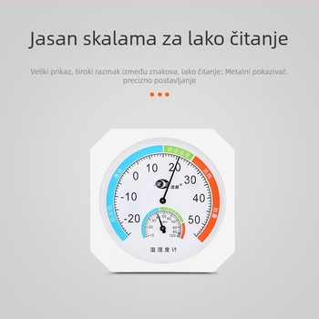 Unutarnji termometar i higrometar s mokrim i suhim termometrom, visoka preciznost, stolni ili zidni