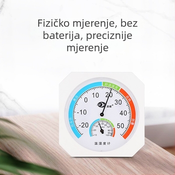 Unutarnji termometar i higrometar s mokrim i suhim termometrom, visoka preciznost, stolni ili zidni