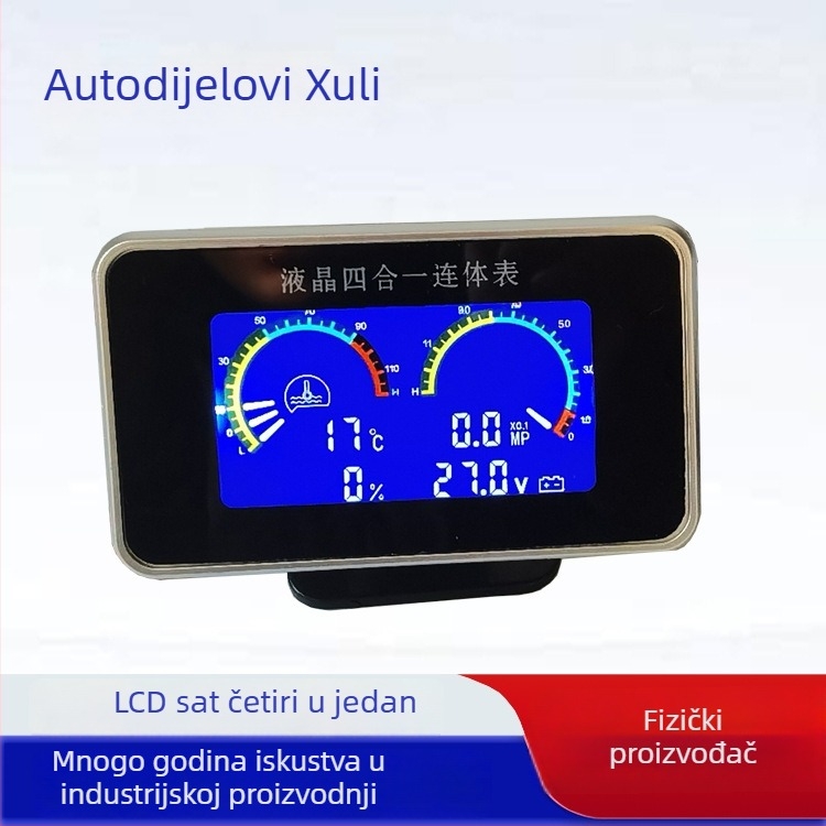 LCD četiri u jedan mjerač za automobil: tlak ulja, razina ulja, temperatura vode i voltmetar