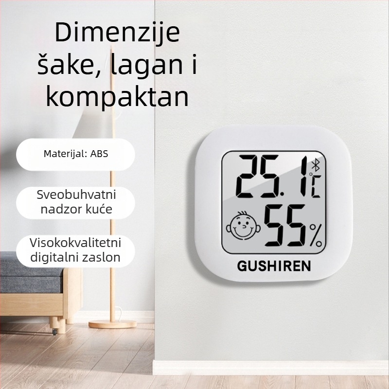 Unutarnji mjerač temperature i vlage – stolni držač ili zidni nosač, 1,5 V baterija tipa gumb, branda Ancient Poet