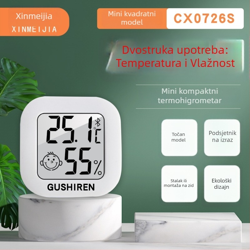 Unutarnji mjerač temperature i vlage – stolni držač ili zidni nosač, 1,5 V baterija tipa gumb, branda Ancient Poet