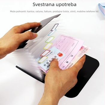 Mini A6 mapa – višeslojni stojeći organizator s accordionom za osobnu iskaznicu, putovnicu i račune