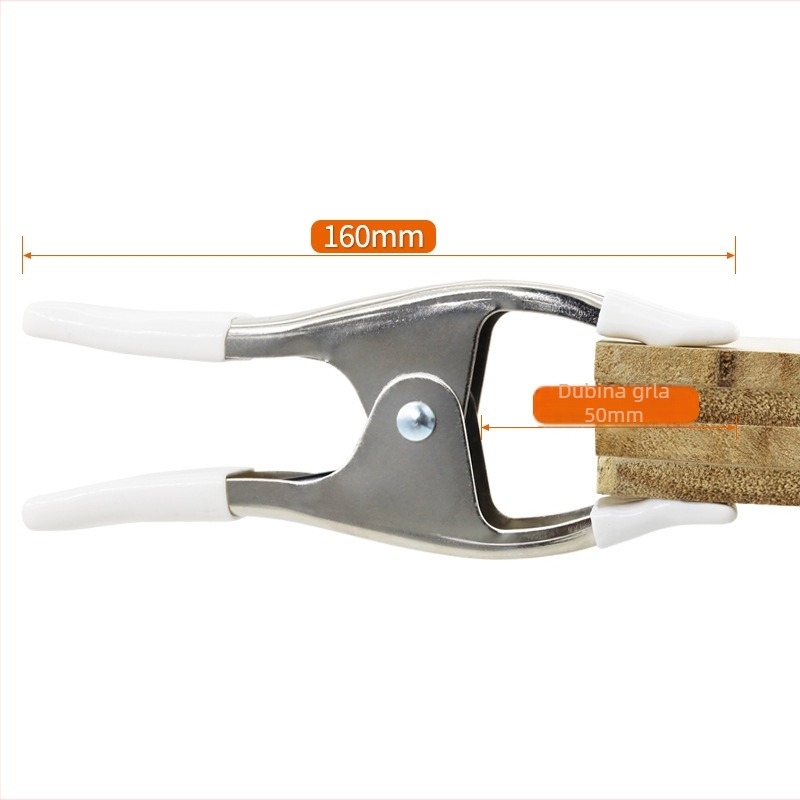 A-oblik metalni klips za pričvršćivanje šlepa vjenčanice, s PVC umetkom i kromom