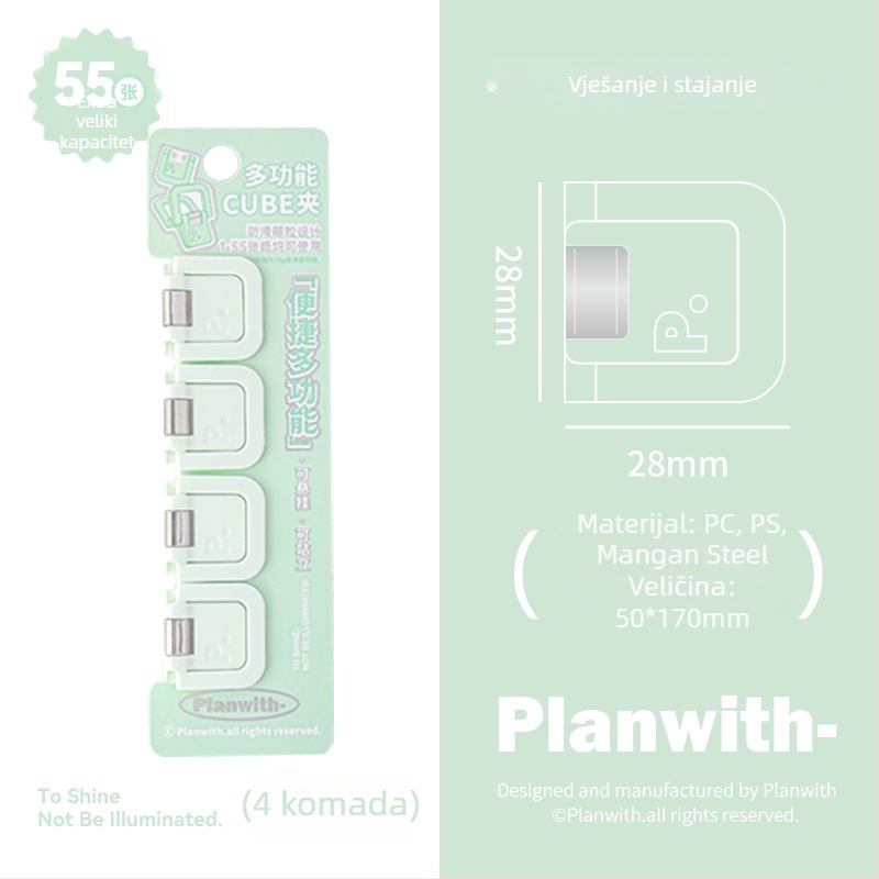 Novčanik Klip Kocka - Planwith Višenamjenski Mini Klip za Bilješke i Račune (Brand: Planwith; Materijal: Plastika; Kod: 202506300203)