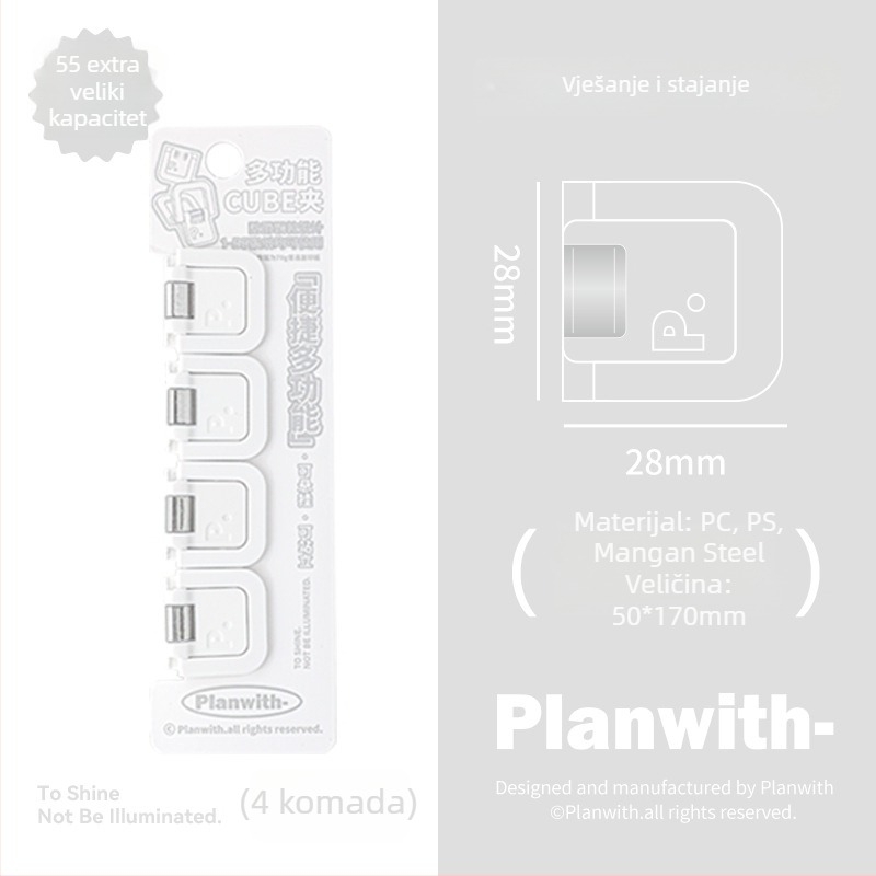 Novčanik Klip Kocka - Planwith Višenamjenski Mini Klip za Bilješke i Račune (Brand: Planwith; Materijal: Plastika; Kod: 202506300203)