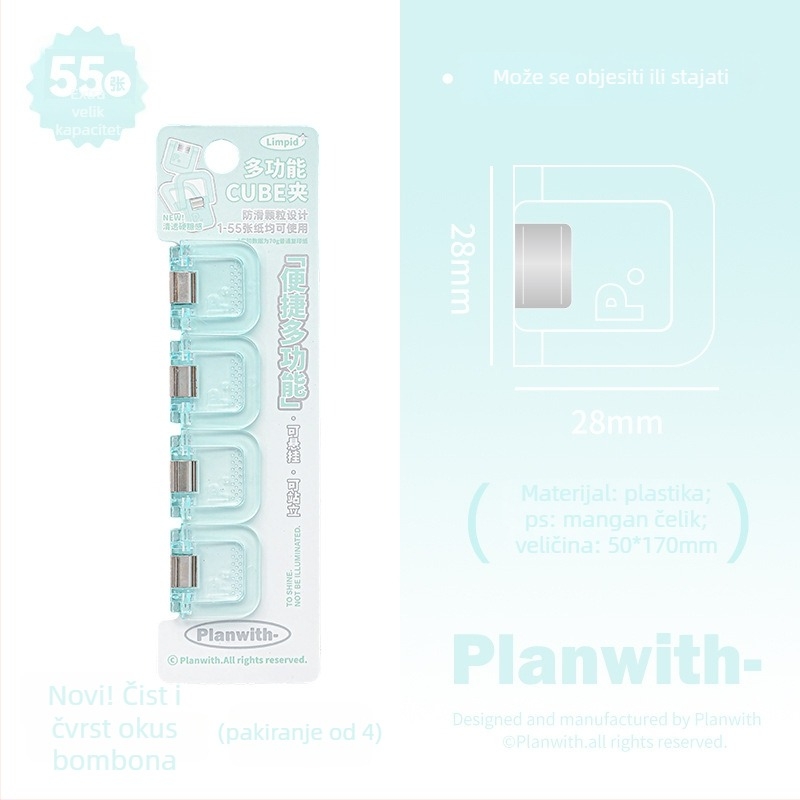 Novčanik Klip Kocka - Planwith Višenamjenski Mini Klip za Bilješke i Račune (Brand: Planwith; Materijal: Plastika; Kod: 202506300203)