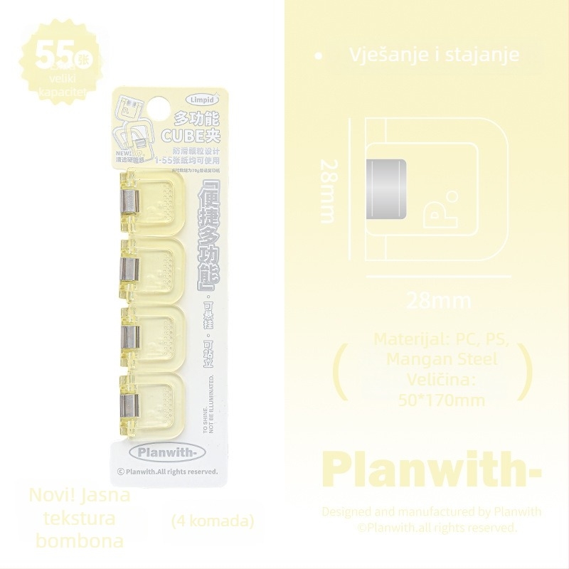 Novčanik Klip Kocka - Planwith Višenamjenski Mini Klip za Bilješke i Račune (Brand: Planwith; Materijal: Plastika; Kod: 202506300203)