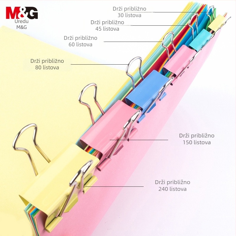 Morning Light Metalni Klip s Dugim Repom ABS92742 – Klip za Karte i Dovetail Klip za Ured i Školu