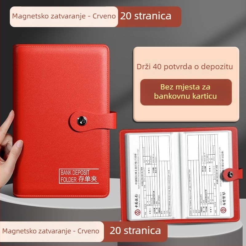 Jednostrani folder za depozitne listiće, PU materijal, klipsa 228, kompatibilan sa standardnim veličinama papira, moguć ispis logotipa, prilagodba