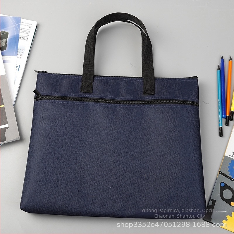 YT256 Višeslojna Oxford tašna za dokumente s dvije pretince, poslovna torba sa zatvaračem za muškarce i žene, mogućnost logotipa