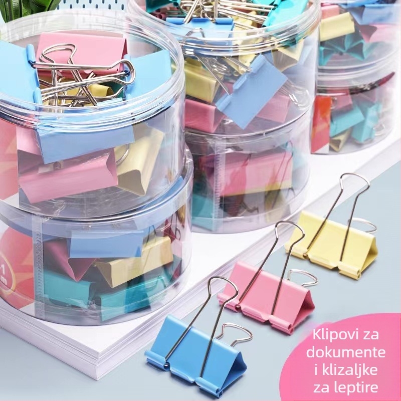 Kovinski dokumentni folder s klipom dugog repa, u kutiji