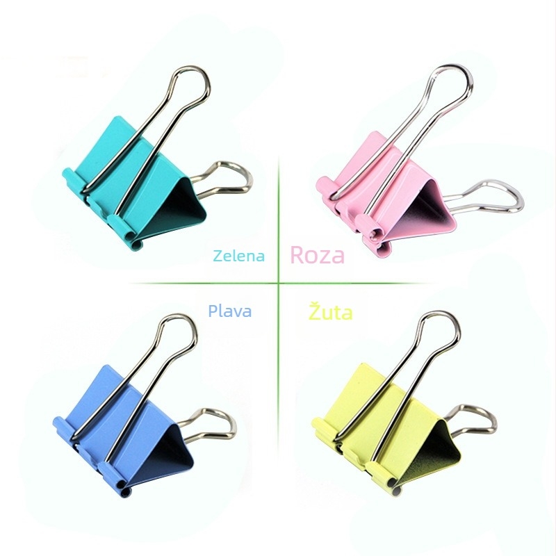 Dugi rep klipsa, metalni, dovetail tip, 40 komada u cijevi - Powerful Stationery