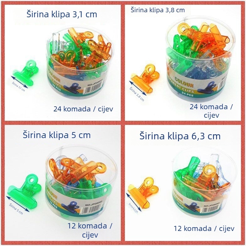 Plastični klip za dokumente, kazetno pakiranje, za dokumente, knjigovodstveni folder