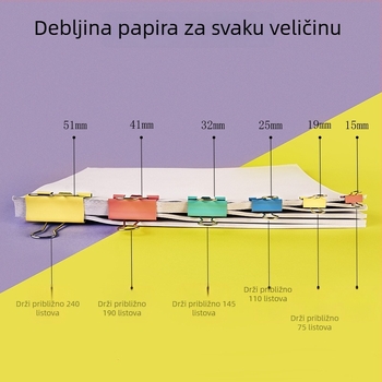 Kovinski klips za dokumente sa dugim repom, uredski pribor