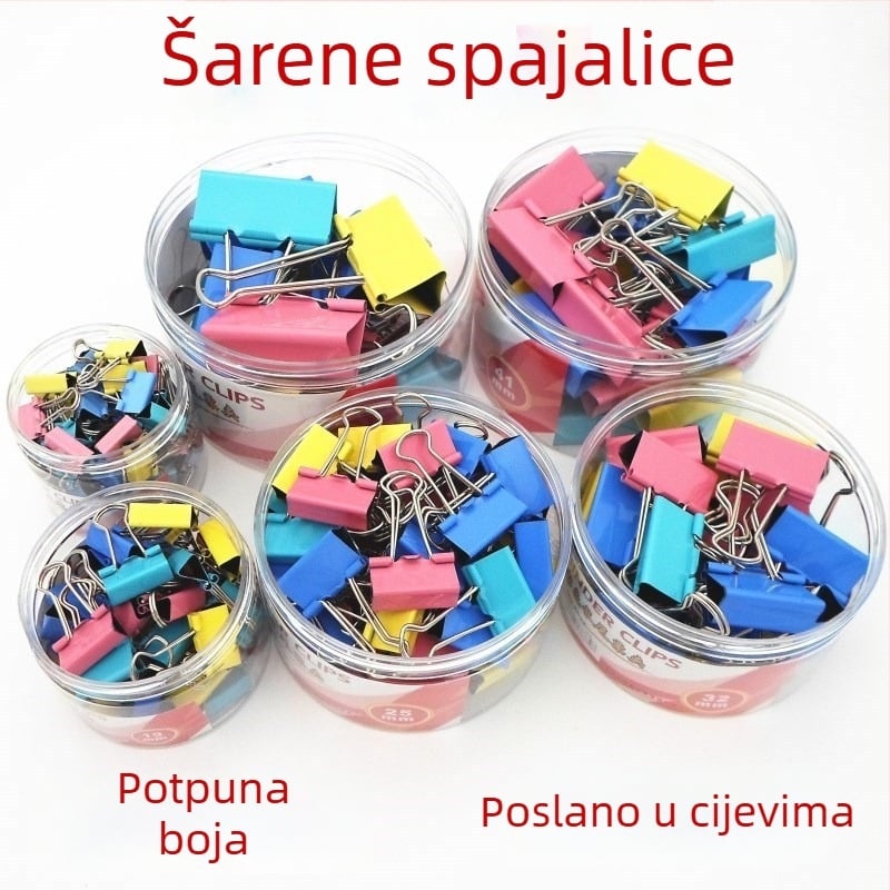 Šareni metalni klip s dugim repom i spiralnim cijevima, za uredske potrebe i ulaznice