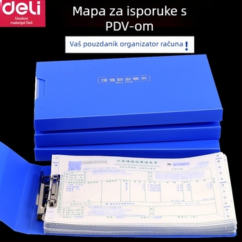 Deli 5355 Plastični fascikl za fakture s jednim snažnim klipom, vodootporan