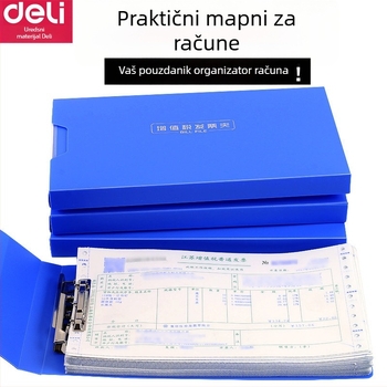 Deli 5355 Plastični fascikl za fakture s jednim snažnim klipom, vodootporan