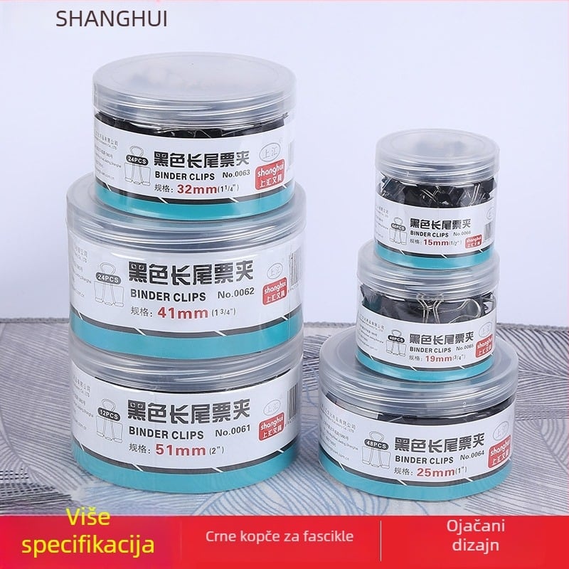 Dovetail metalni klips za uredske mape – Shanghui, model 0061, materijal: metal, pakiranje: u kutiji