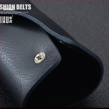 Torba za ključe CY040 od prave kože, unisex, prvi sloj teleće kože, bez podstavlja, anti-cut, proširiva