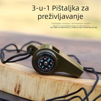 Tri u jednome kompas, termometar i zviždaljka za preživljavanje – vanjski prenosni višenamjenski alat