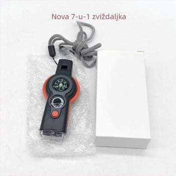 Alat za preživljavanje s LED svjetlom, kompasom, zviždaljkom i termometrom (7-u-1)