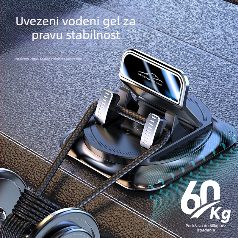 Držač za mobitel u automobilu za ploču instrumenta, 360° rotacija, ljepilni nosač, univerzalna kompatibilnost, minimalistički dizajn