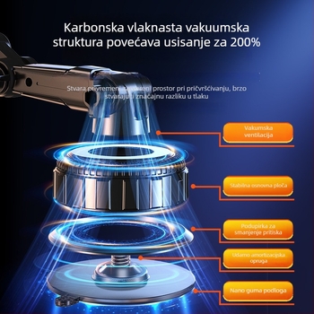 Držač za telefon u automobilu s usisnim nosačem za ploču instrumenata — univerzalni, prilagodljiv