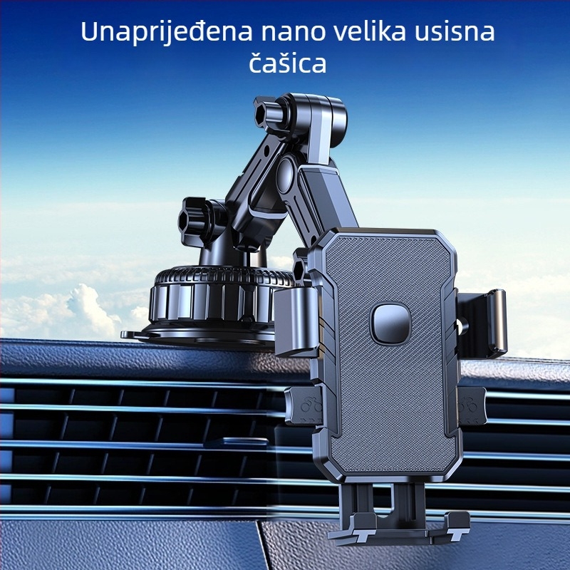 Držač za telefon u automobilu s usisnim nosačem za ploču instrumenata — univerzalni, prilagodljiv