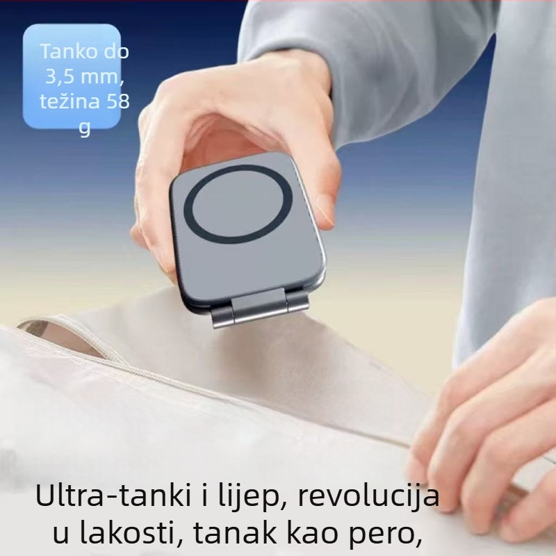 Držač za mobitel, ultra tanak, sklopiv, magnetsko prianjanje, za automobilni dash (univerzalni model, plastika, protiv vibracija)