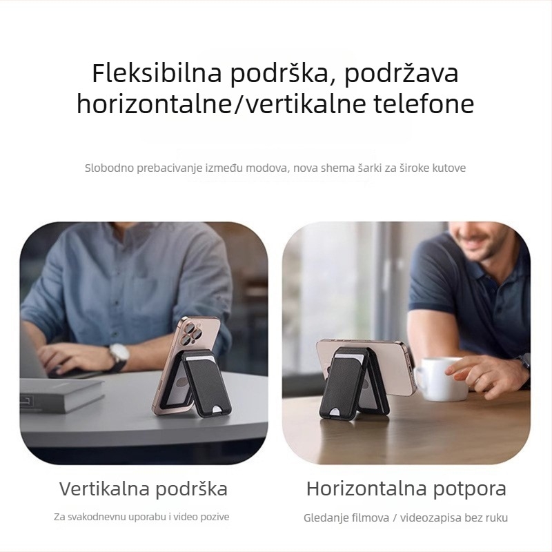 Držač za mobitel, ultra tanak, sklopiv, magnetsko prianjanje, za automobilni dash (univerzalni model, plastika, protiv vibracija)