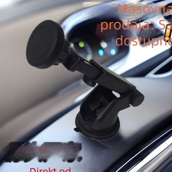 Magnetski držač za mobitel u automobilu s usisnom nosačem, teleskopska ruka, magnetski držač na instrument ploču i centralnu konzolu, 7.5W bežično punjenje