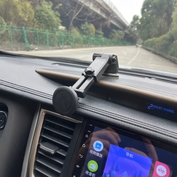 Magnetski držač za mobitel u automobilu s usisnom nosačem, teleskopska ruka, magnetski držač na instrument ploču i centralnu konzolu, 7.5W bežično punjenje